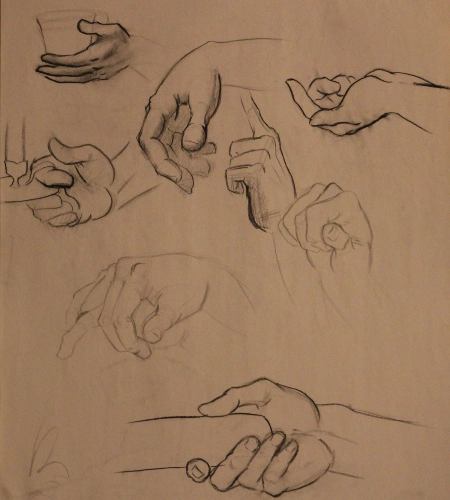 a figure drawing of hands
