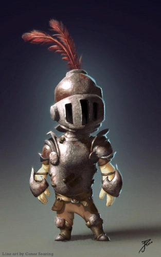 digital illustration of a knight in armor